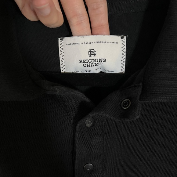 Reigning Champ Polo Shirt - Men's Size XXL - Black - Picture 3 of 9